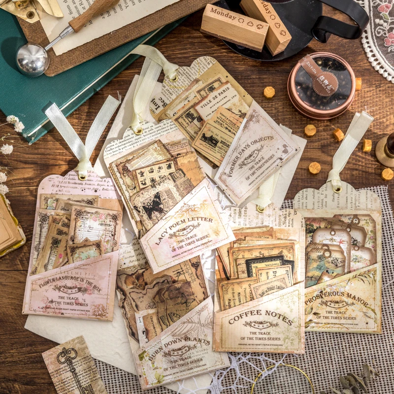 30 teile/paket Dekor Sammelalbum Vintage Aufkleber Materialien Papier Combo Kit DIY Junk Journal Collage Fotoalbum Retro Aufkleber
