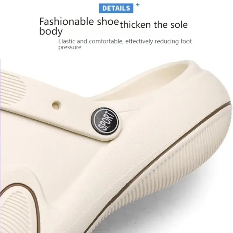 White Chunky Platform Clogs Shoes for Women Thick Bottom Non Slip Beach Sandals Woman Summer Fashion Wedges EVA Sandals Slippers