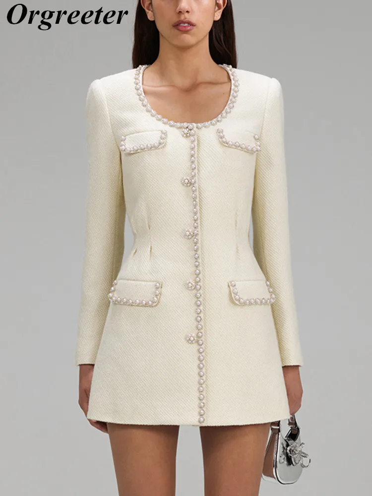 Vestido Mujer Punto Bodycon Cuello U Mini Vestido Elegante Y