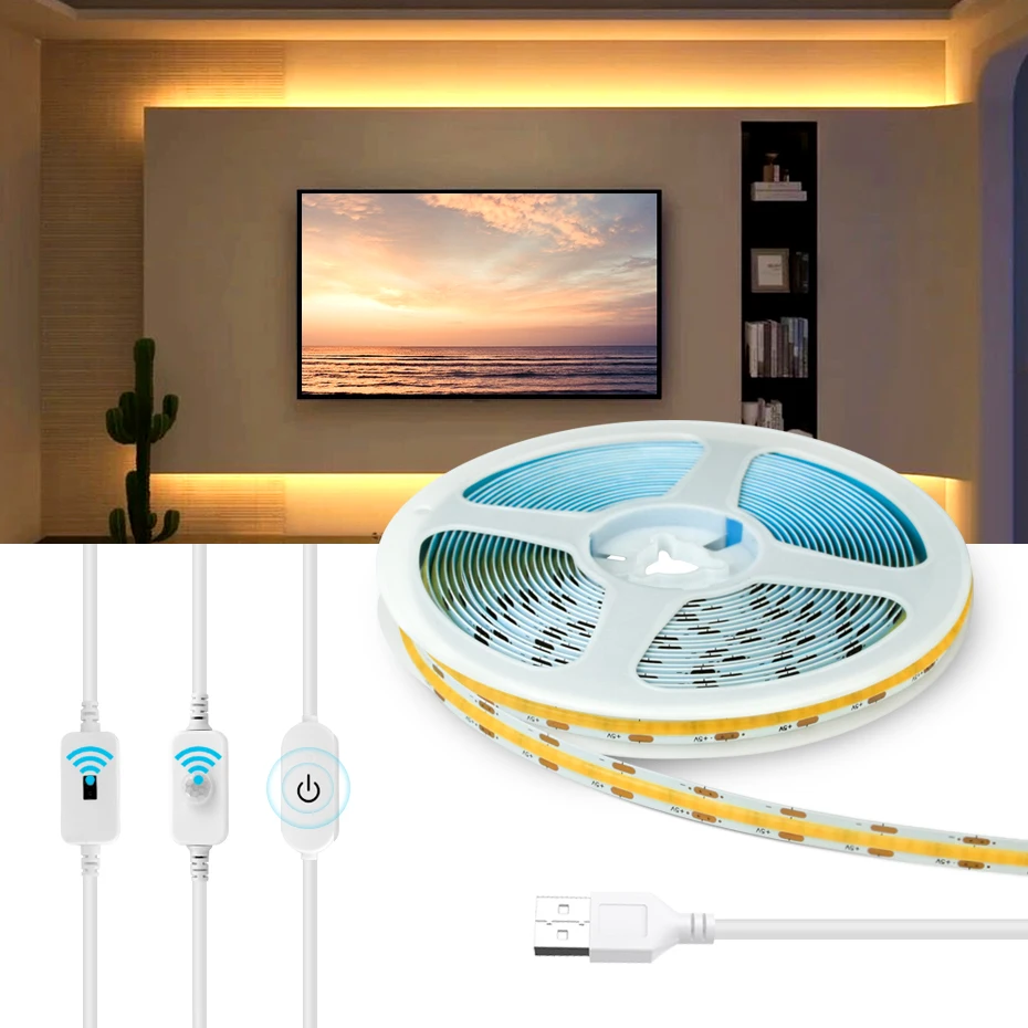 

5V USB светодиодная лента 300LEDs/m сенсорная рука сметать диммируемые светодиодные ленты PIR датчик движения гибкая лента для ТВ подсветка освещение