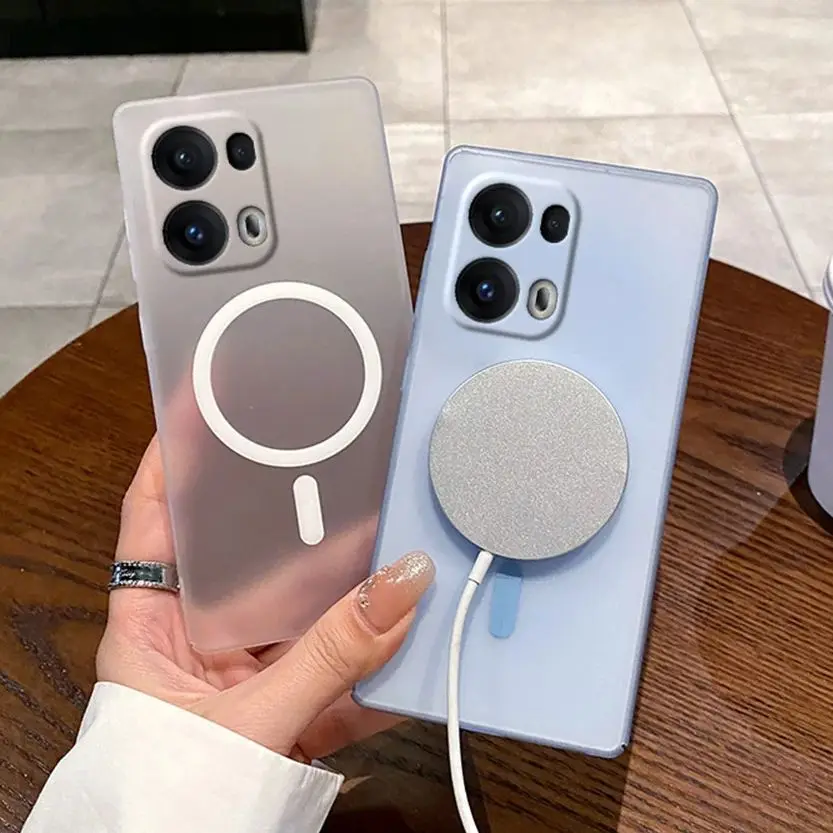 Slim Matte Clear Magnetic Wireless Charging Case - Hard PC Cover