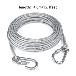 Dual Dog Tie - Out Cable Leash with Anti - Rust Steel Wire and Secure Buckle (4.6m)