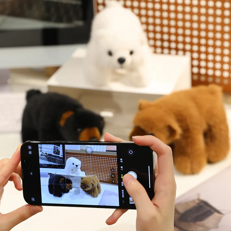 Kawaii Tricolor Bear Plush Toys, Movie Stuffed Animals, Cute Pillow, Polar Bear Dolls for Kids, Birthday Gifts, 20cm