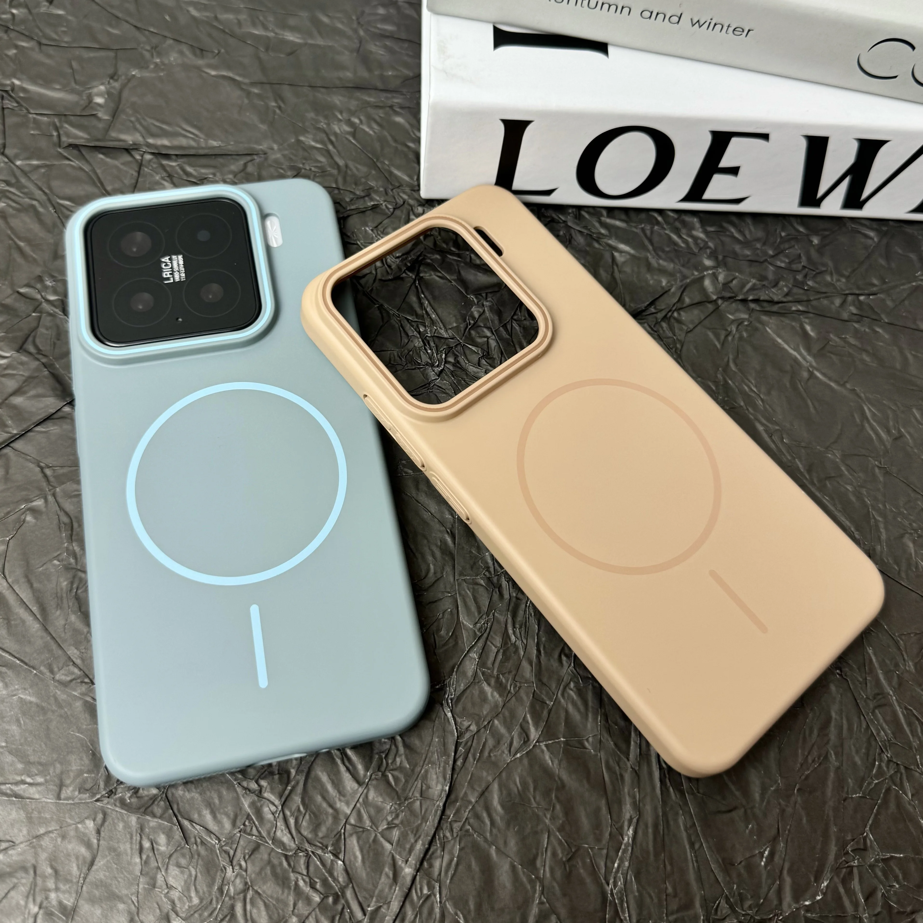 Matte Slim Hard Magnetic Case with Magsafe-Compatible Solid Back Cover