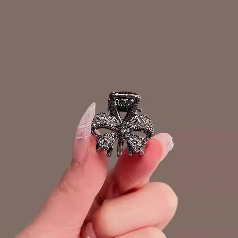 Koreanischen Stil Exquisite Strass Bogen Haar Klaue Haar Clip Nette frauen Seite Pony Clip Prinzessin Kopf Top Clip Haar zubehör – Detail 3