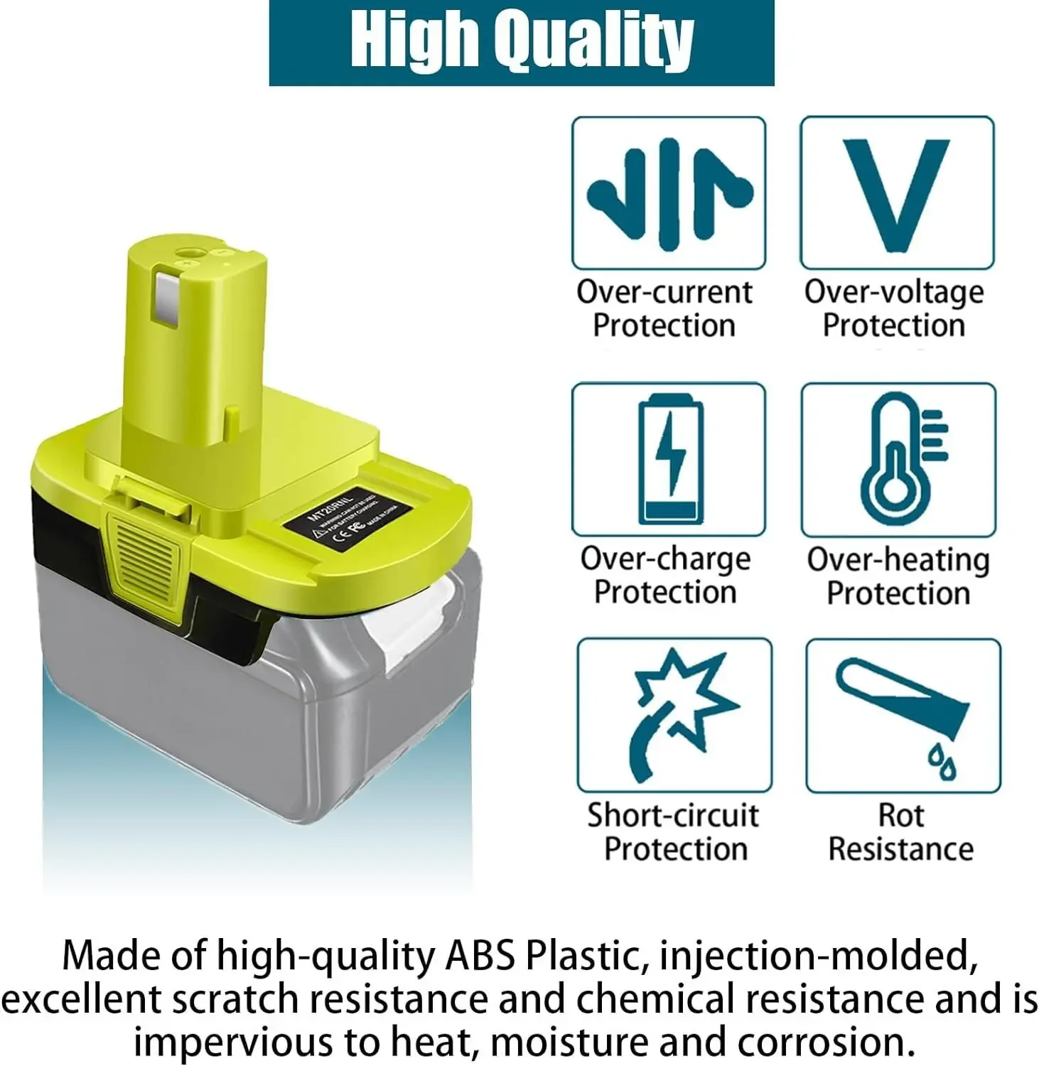 MT20RNL Battery Adapter Converter Use for Ryobi 18V Tools Converts for Makita 18V Li-ion Battery to Ryobi Li-ion