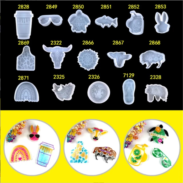 Freshie Molds Freshie Molds Cow Shape Silicone Moulds Car Pendant Resin  Moulds With Brass Tubes Wood