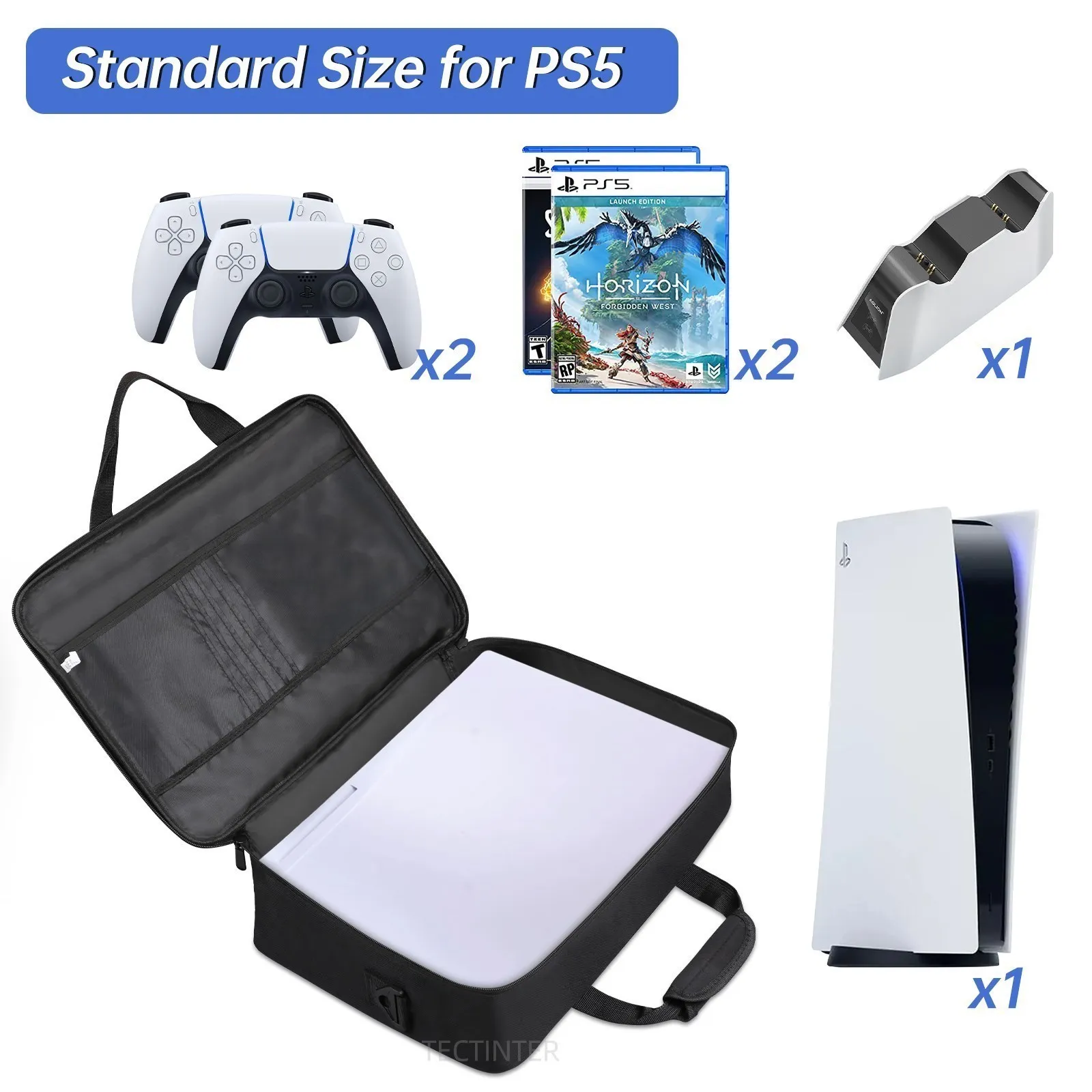 Ps5 Housse de transport, étui de transport Ps5 A test de choc, étui de voyage Ps5 imperméable étui de transport Ps5 pour vos consoles de jeux préférés, petits accessoires