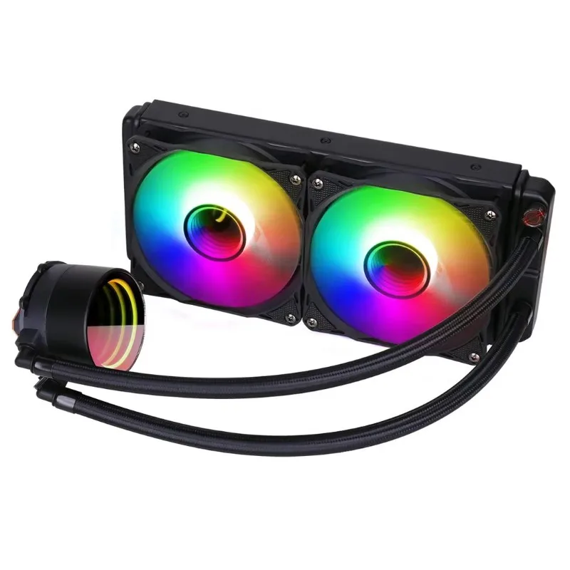 240mm ARGB AIO 수냉식 CPU 쿨러, 게이밍 데스크탑 컴퓨터 케이스용 라디에이터 팬