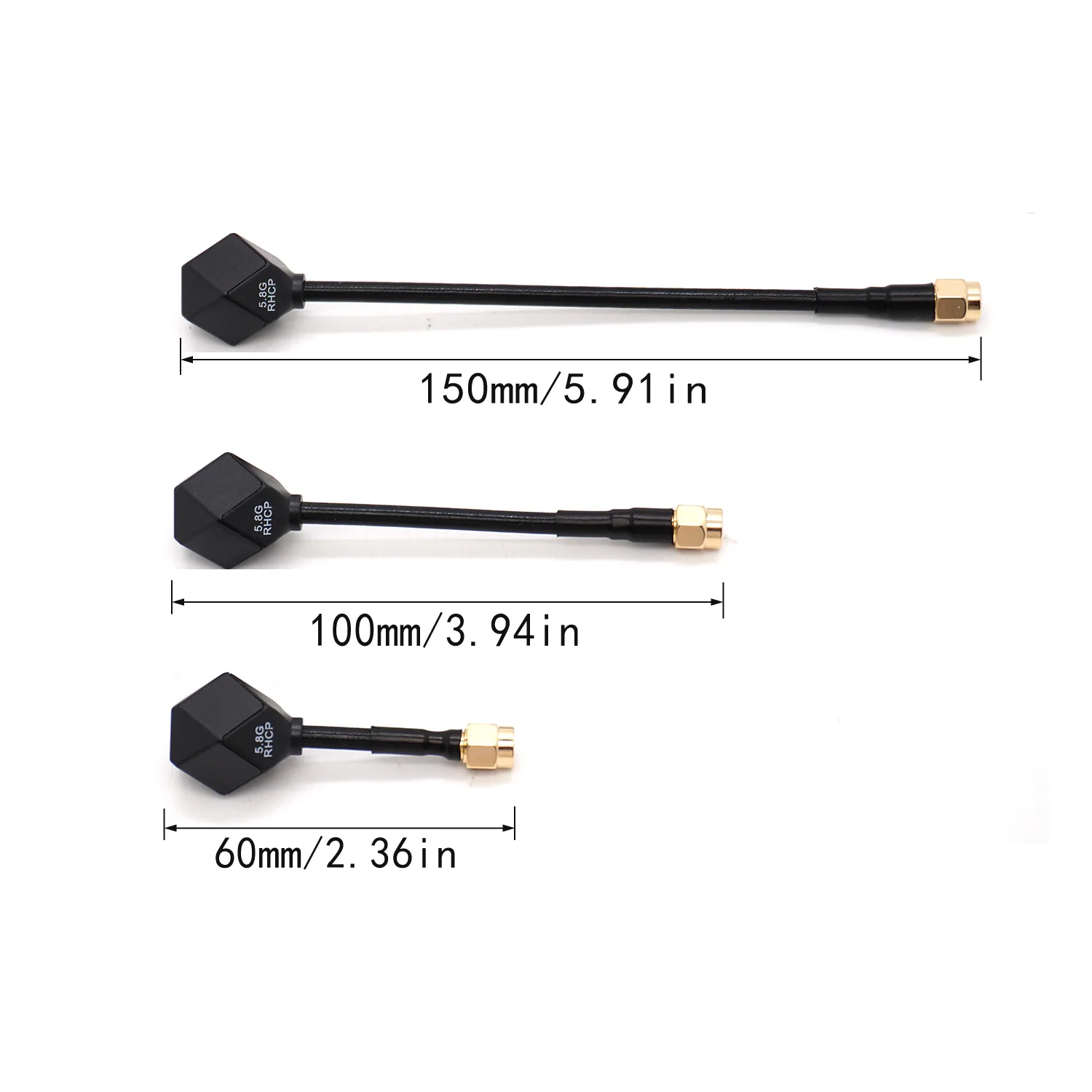 Antenne FPV 60-150mm LHCP/RHCP RP-SMA/SMA pour Drone