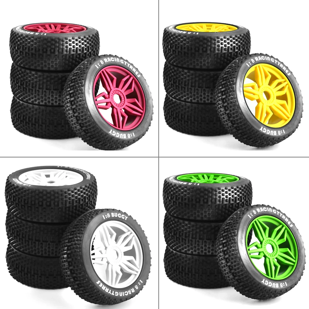 

4pcs Upgrade Wheels Off Road Buggy Tires Wheel With 17mm Hex For 1/8 Rc Car Arrma Trax Kyosho Mp10 Buggy 4wd Hsp Aton Hongnor