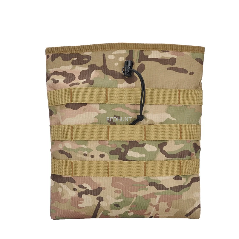 Roll-up MOLLE Dump Pouch Tactical Magazine Recovery Pouch Outdoor Drawstring Mag Recycling Pouch for Airsoft Hunting Gear