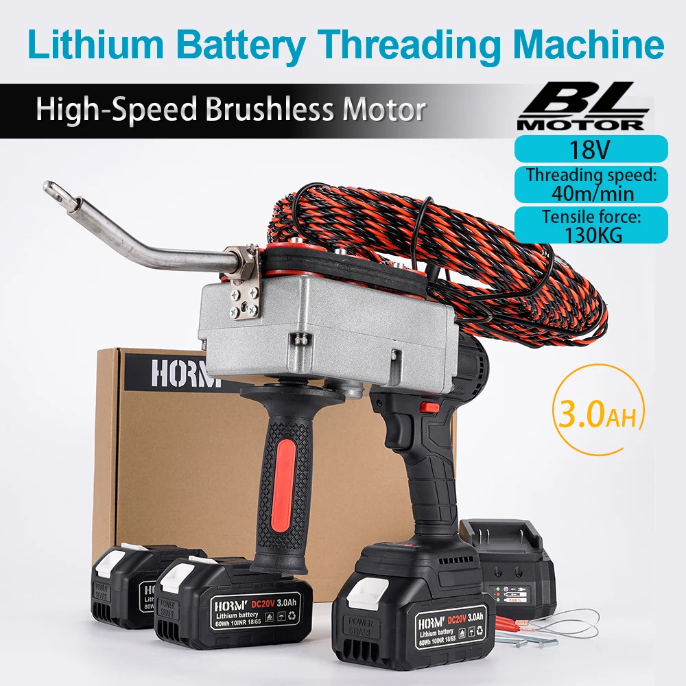 

Brushless Electric Thread Machine Automatic Pull Wire Stringing Communication Cable Push Puller Machine For Makita 18V Battery