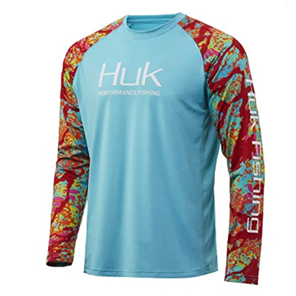 HUK Fishing Shirts Long Sleeve Uv Protection Clothing Mens Outdoor Summer Jersey Upf 50 Clothes Performance Breathable Fishing