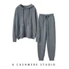 Fashion Woman Suit Autumn Winter 100% Cashmere Knit High Quality Sweater Women Tops And Harem Pants Two-Piece Female Girl Clothe 2