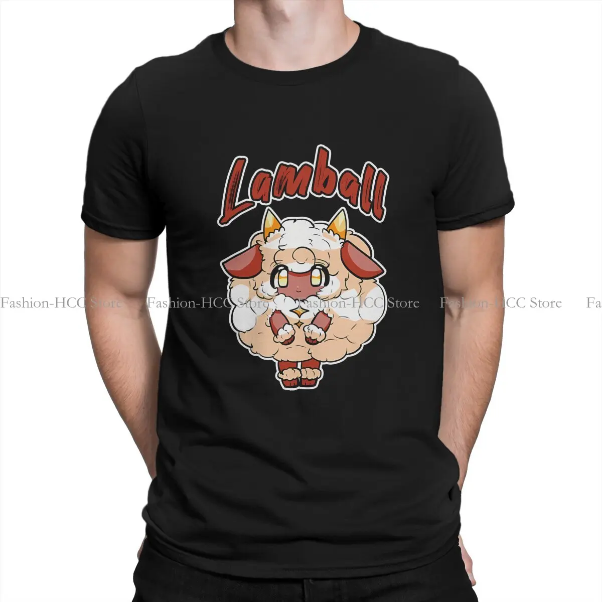 

Lamball Cute O Neck TShirt Palworld Elf Game Original Polyester T Shirt Men Clothes New Design