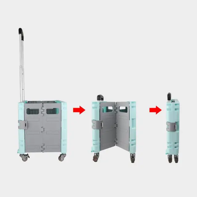 Gördülő Láda Kerekekkel Összecsukható Segédkocsi Multifunkcionális Kézi Kocsi Teleszkópos Fogantyúval Az Utazás Mozgó Élelmiszerbolthoz - Image 4