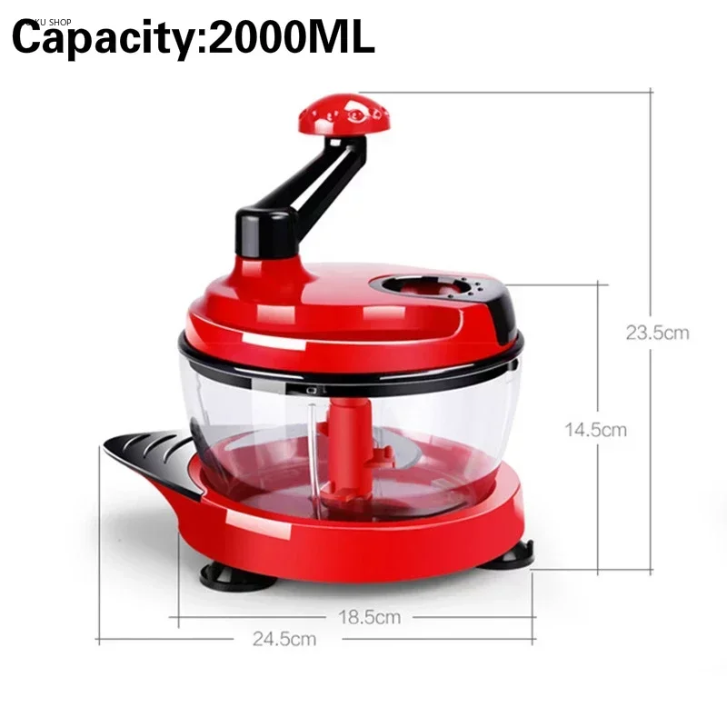 Food Blender Meat Grinder Mixer Food Processor Kitchen Manual Powerful Egg Blender Meat Grinder Vegetable Chopper Shredder Stainless Steel Blade Cutter