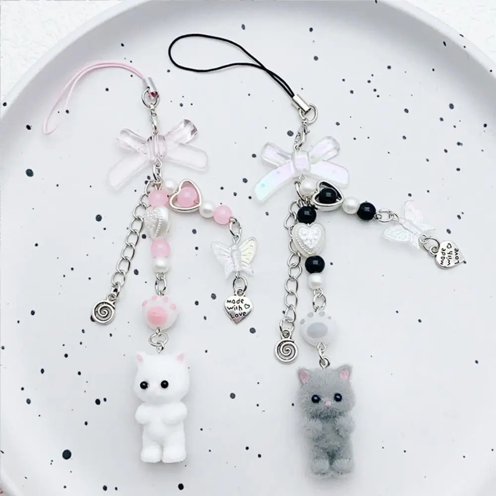 Charming 3D Kitten Phone Lanyard - Anti-Loss Cat Phone Strap Keychain