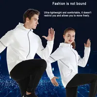 Karentea veste de course hommes à capuche sport Jogging vêtements de sport réfléchissants en plein air unisexe femmes salle de sport respirant manteau bleu violet marine 4