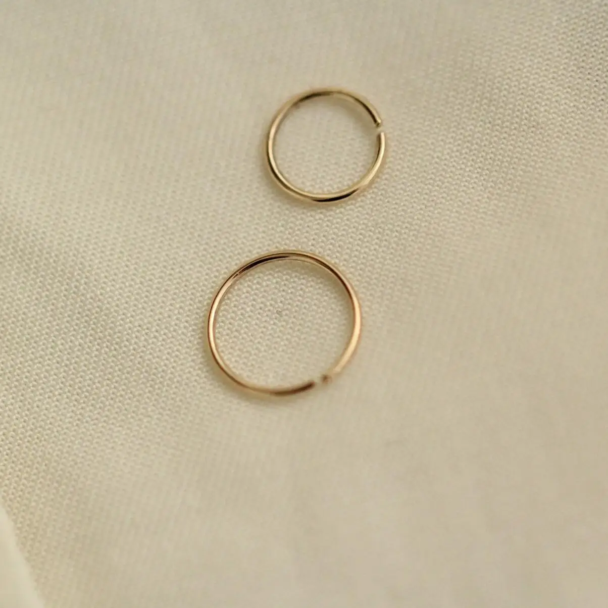 GOLDtutu 14K Gold Simple Nose Hoop Ring for Men and Women, Small Nose Piercings, Au585, kj468 3