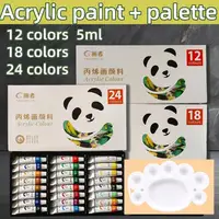 12/18/24 Color Acrylic Paint Set - (5 ml /0.17 oz) with color palette, perfect for art and graffiti, crafts and art creation 1