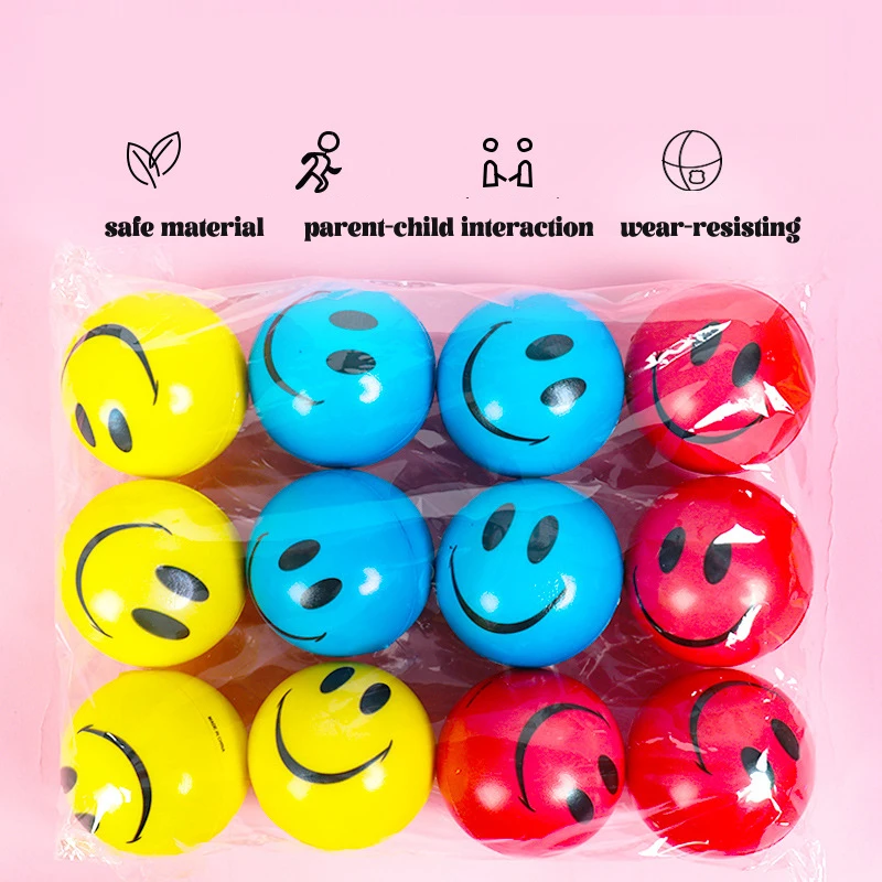Balles Anti-stress Spongieuses De Smiley En Pu Pour Enfants Et