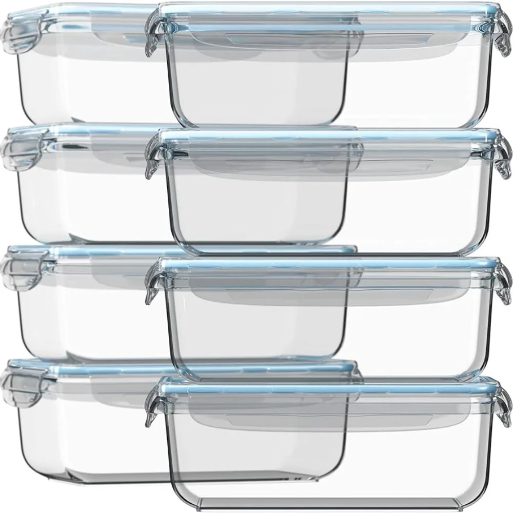 

Airtight Large Reusable Leak Proof BPA Free Food Prep Containers Freezer to Oven Safe