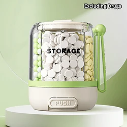 Compact 4 - Compartment Daily Pill Organizer and Storage Box (Green)