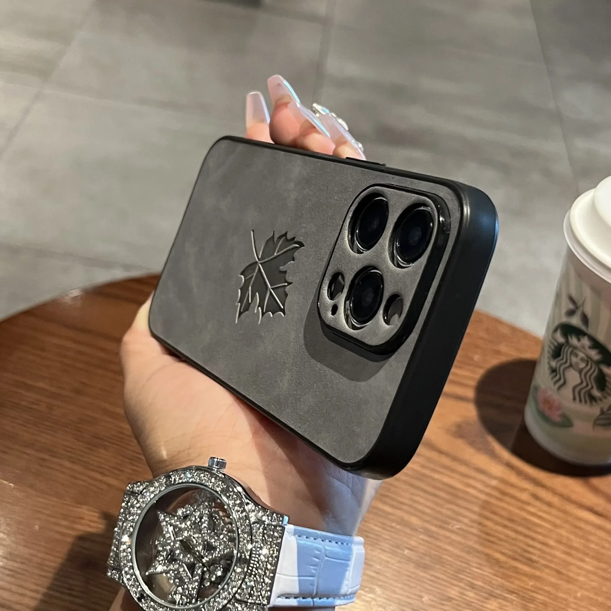 Premium Leaf Design Matte Phone Case - Luxury Cortex Collection