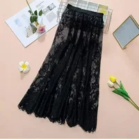 Jupon en dentelle florale anti-transparence pour Cheongsam, jupon en maille taille haute, doublure de robe streetwear pour femme 1
