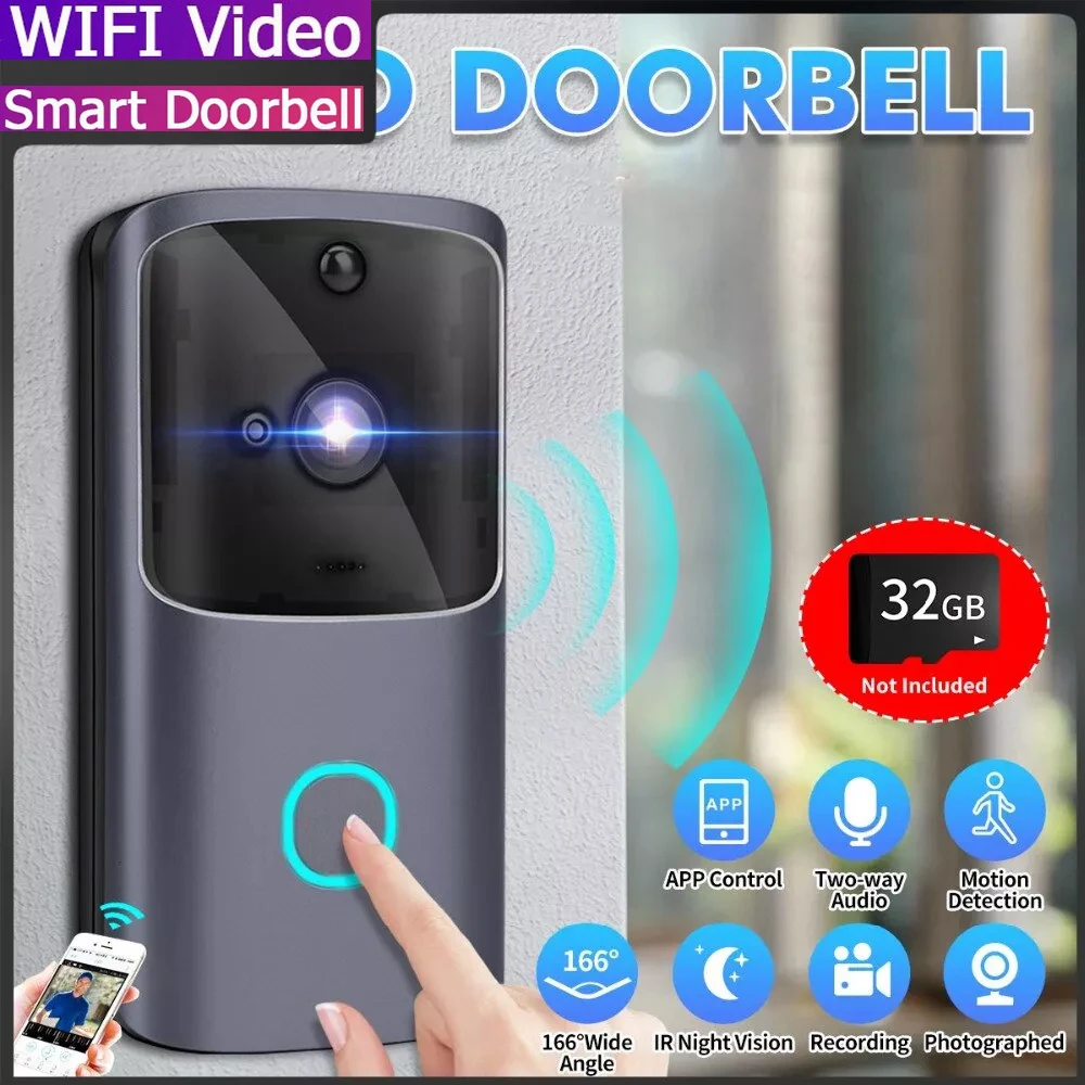 

M10 Smart WiFi Video Doorbell Camera Visual Intercom With Chime Night vision IP Door Bell Wireless Home Security Camera