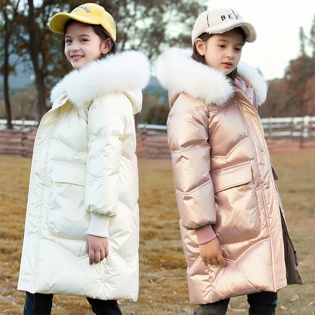 Doudoune à Capuche pour Fille de 6 à 14 Ans, Parka Longue avec Fermeture  Éclair, Col en Fourrure, Vêtements de Noël pour Enfant, Hiver - AliExpress