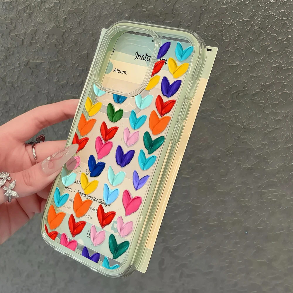 Luxury Colorful Love Heart Phone Case Cover