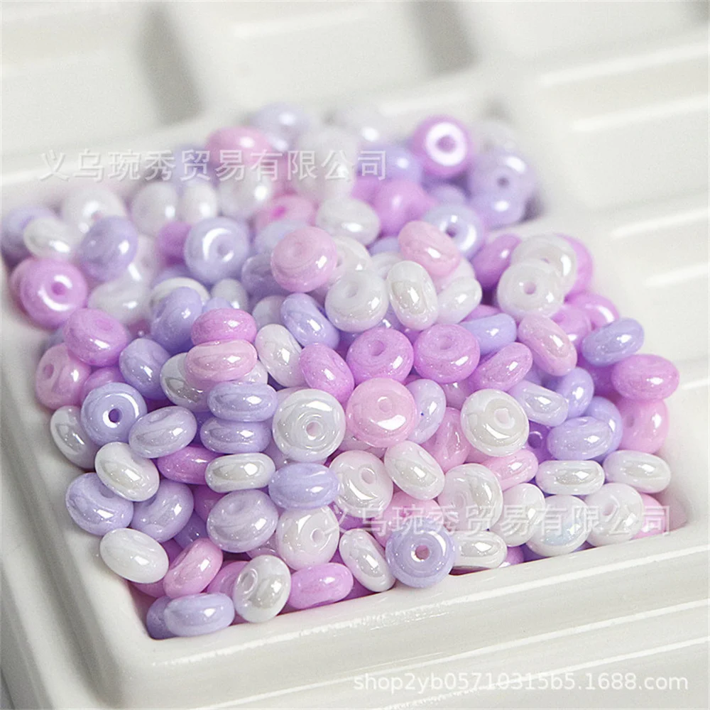 3 * 6mm pearl cream glass bead decoration, wheel beads, safety buckle, DIY beads
