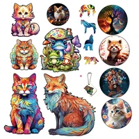 3D Wooden Puzzle Animal  for adults and kids jigsaw Puzzles Cat Children's Puzzle Toy Festival Gift Fox Shape Jigsaw Puzzles 1