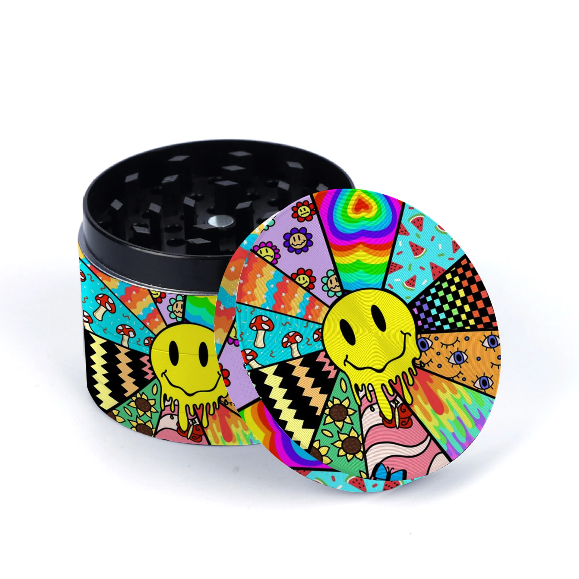 CreativeHappyFacePatternGrinderMachine40MMZincAlloyCrusher