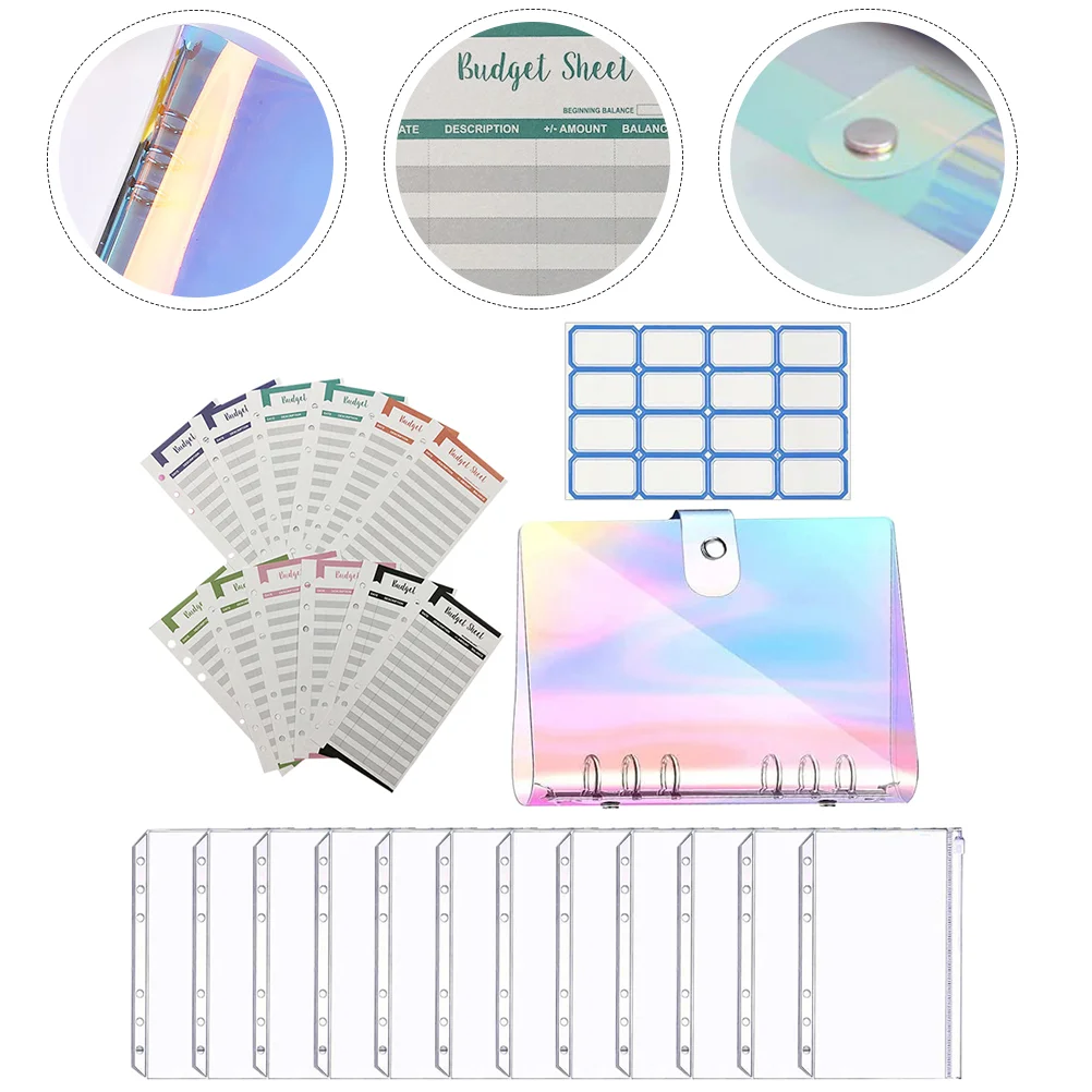 1 Set Budget Binder with Zipper Envelopes Budgeting Cash Envelopes Budget Planner( )