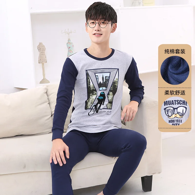 

Youth Autumn Clothes Autumn Pure Set Student Thermal Underwear Middle High School Students' Cotton Sweater Pants Autumn Winter