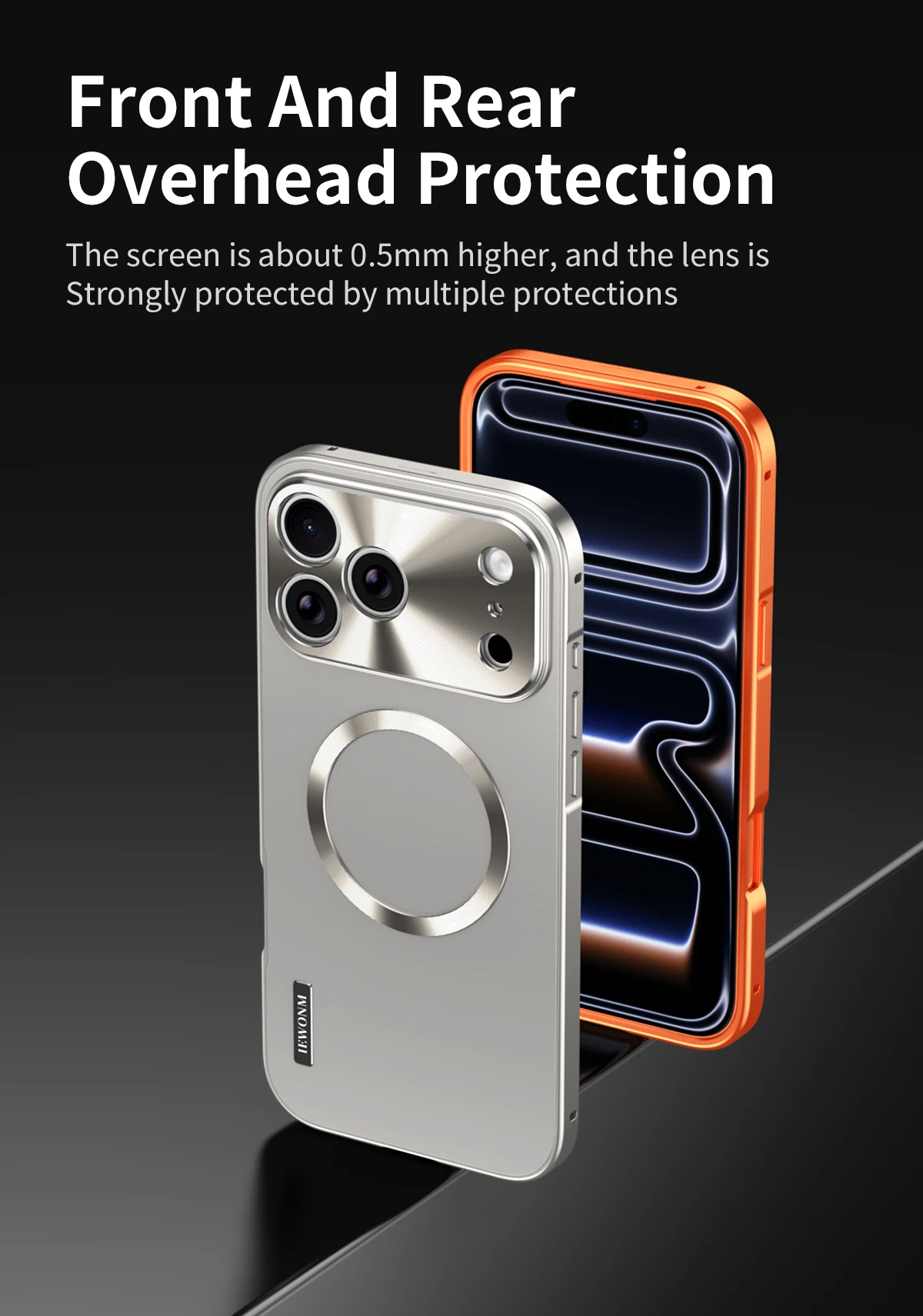 All Aluminum Frame Magnetic Suction PC Frosted Backplate Phone Case, For IPhone 17 Promax 17 Pro Shock-Absorbing Ultra-Thin Case