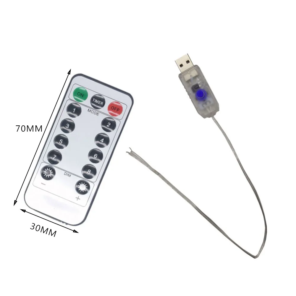 8 Mode Led Strip Light Remote Controller Dimmer 5V USB Circuit Board For 200LED String Lamp For Christmas Home Party