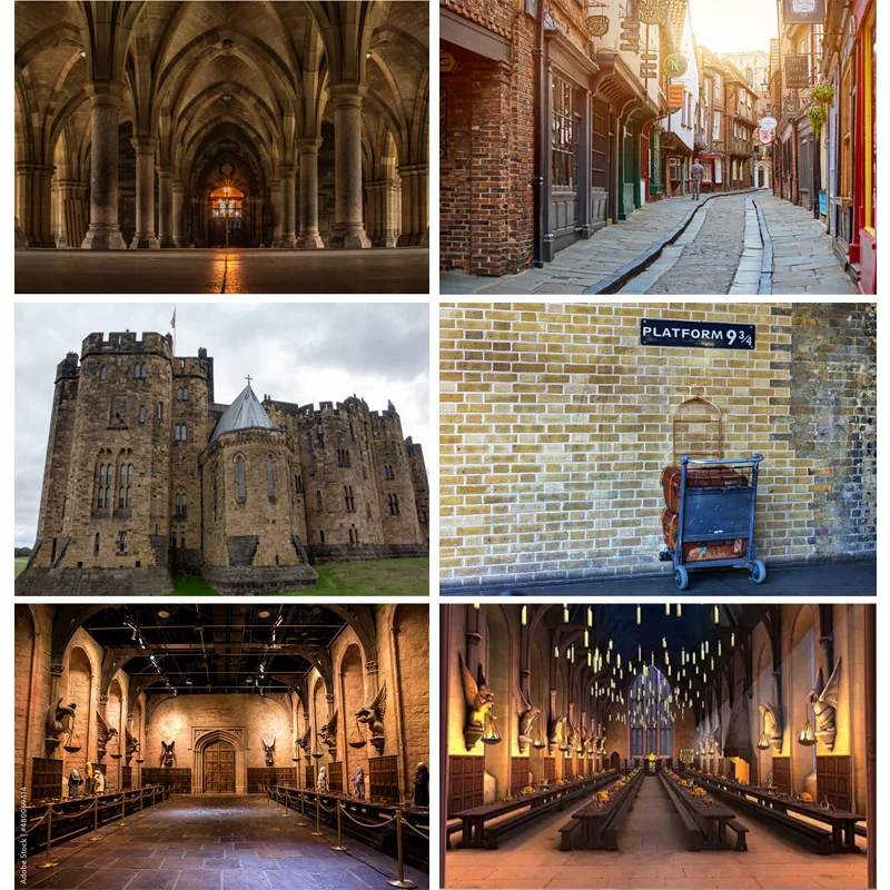 

ZHISUXI Castle Broom stick church Photography Background Heaven Magic School Photo Studio Backdrops Photocall HL-02