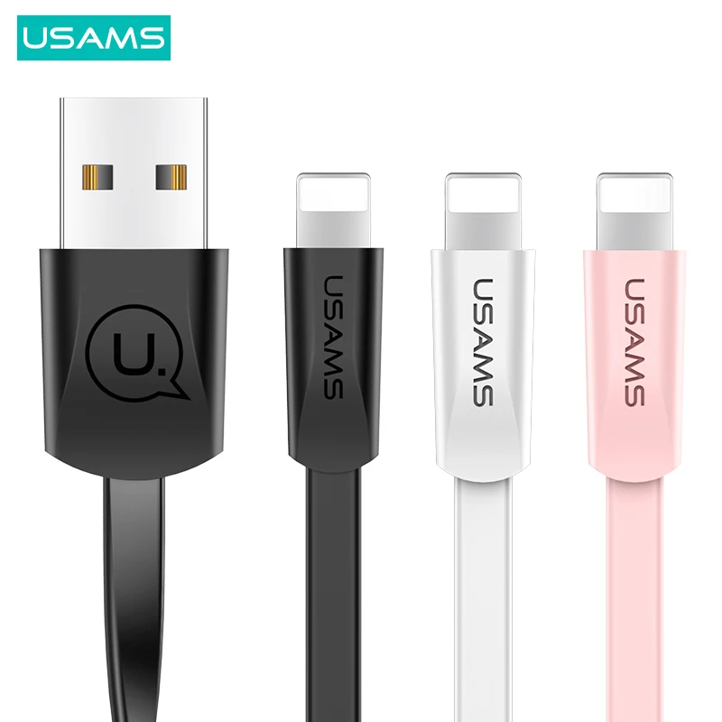 USAMS Cable USB A Lightning tipo C para teléfono, Cable de sincronización de datos, U2, 1,2 m, 2A, para iPhone, Huawei, Xiaomi y Samsung, 3 uds.|Cables para teléfonos móviles| -