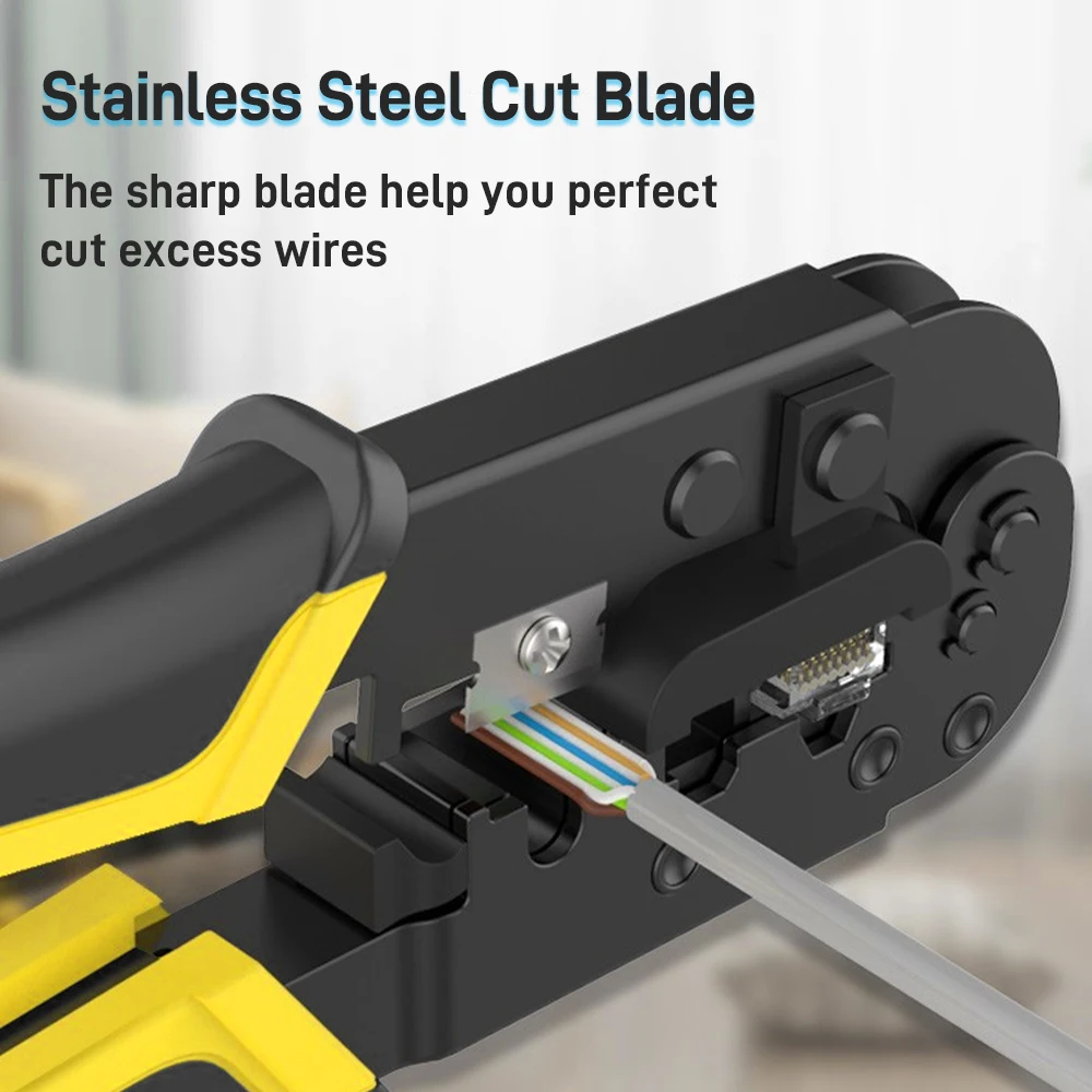 HOOLNX RJ45 크림퍼 CAT6 CAT5E 압착 도구 이더넷 Lan 케이블 크림퍼 커터 rj45 rj11 rj12 모듈러 플러그용 스트리퍼 플라이어