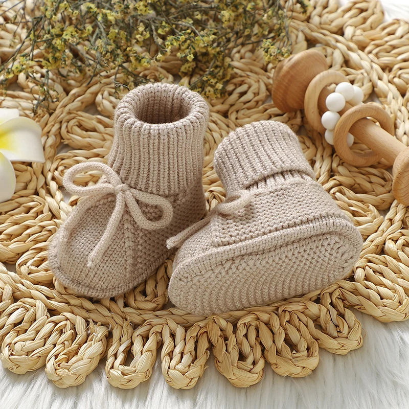 Fashion Infant Baby Boy Socks Shoes Pure Color Anti Slip Knit Newborn Girls Floor First Walkers Casual Outdoor Children Booties 6