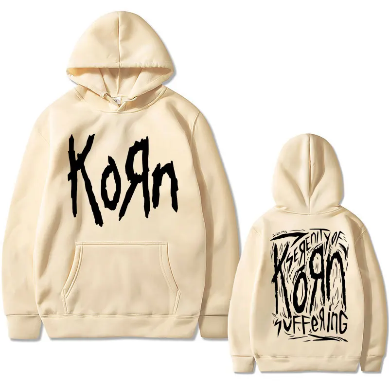 Rock Band Korn Double Sided Print Hoodie Men Women's Punk Vintage Gothic Sweatshirt Male Oversized Clothes Men's Casual Hoodies