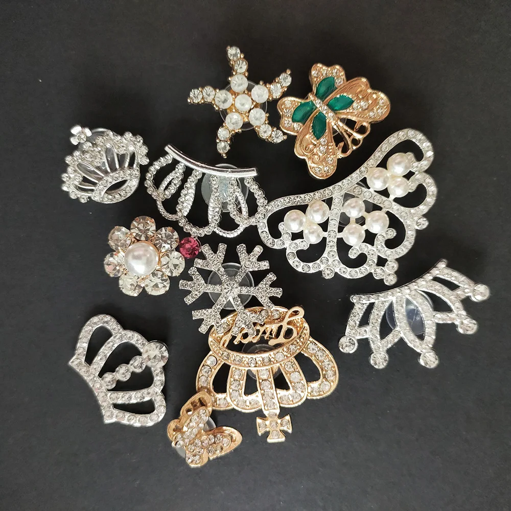 

1pcs Retro Metal Shoe Charms Designer DIY Pearl Rhinestones Shoe Decaration for Shoe Charms Clogs Kids Women Girls Gifts