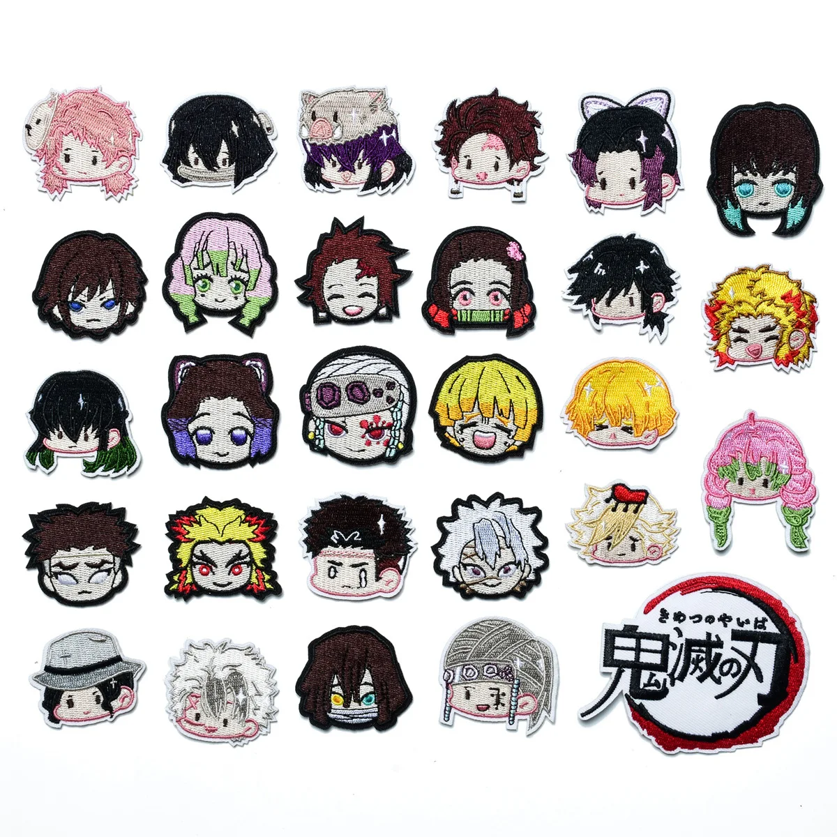 

Mix 30pcs Japanese anime Demon Slayer Cloth Patch Sew on Embroidery Patches Applique Iron on Clothing Cartoon DIY Garment Decor