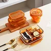 Glass Fresh-Keeping Box High Borosilicate Heat-Resistant Microwave Oven Bento Fridge Special Sealed Bowl Food Storage Containers 1