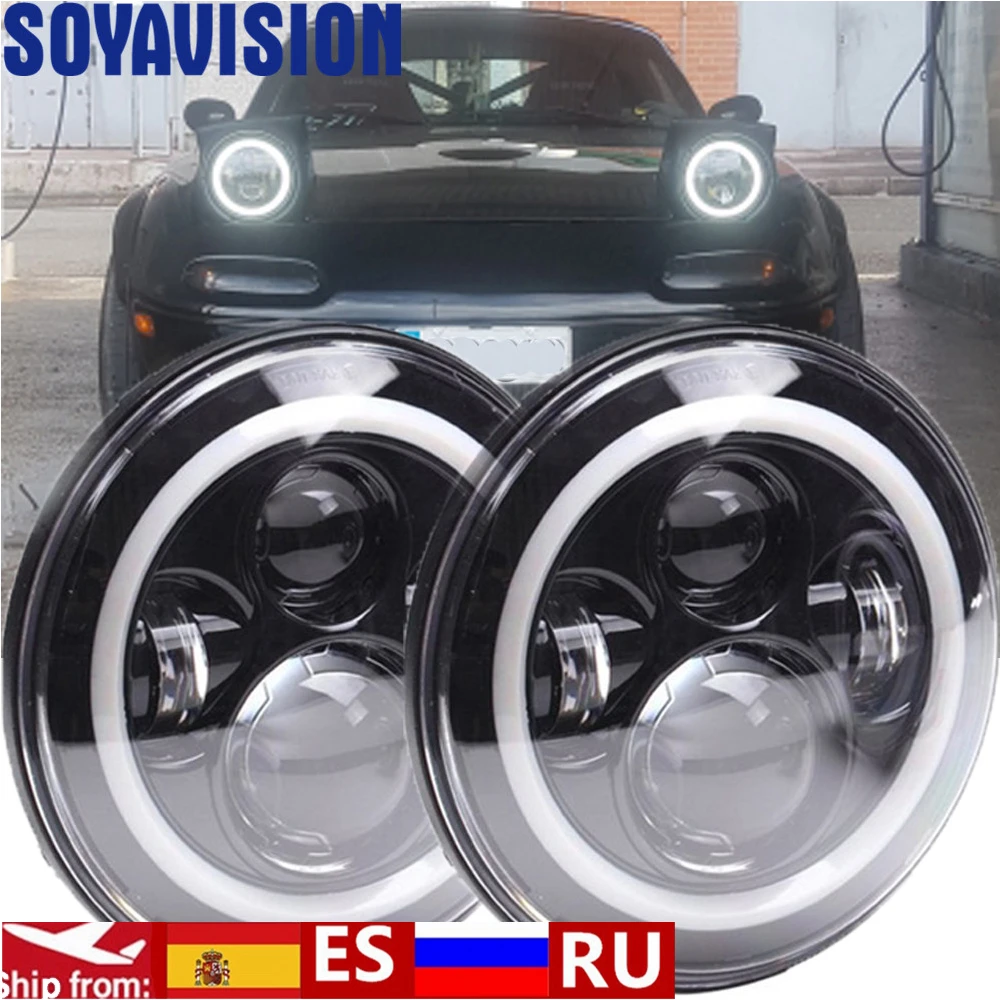 Introducir 55+ imagen 1995 jeep wrangler round headlight conversion
